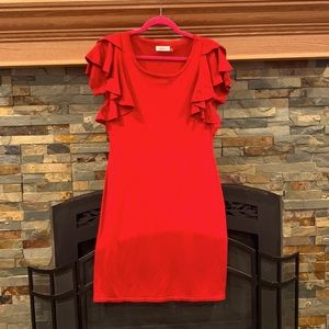 Red light sweater dress